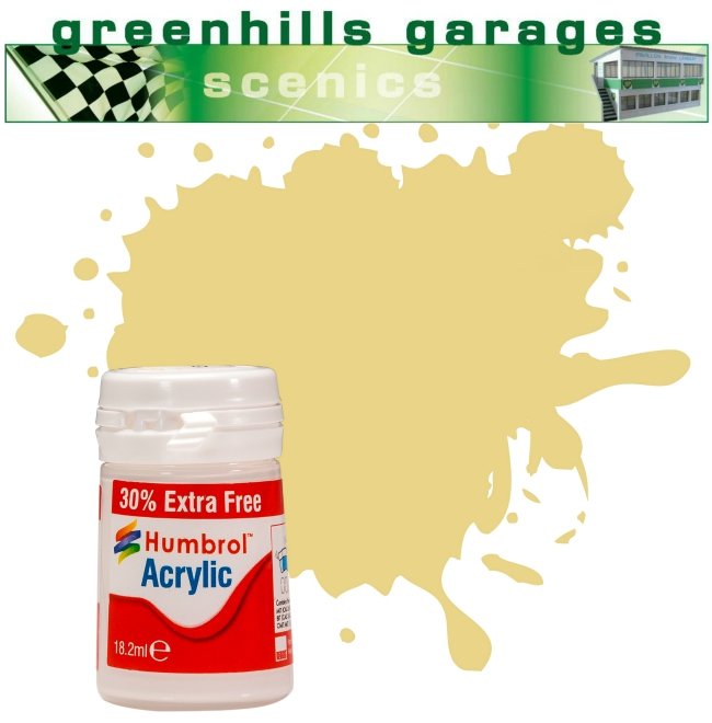 Greenhills Humbrol 18.2ml Bottle of Acrylic Paint Matt Cream AB0103 - C5189