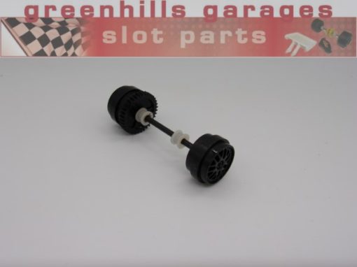 Greenhills Scalextric Porsche 997 GT3RS Black Rear Axle & Wheels - Used - P7388