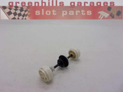 Greenhills Scalextric Renault Mecane Rear Axle + Wheels white- Used- P7758**