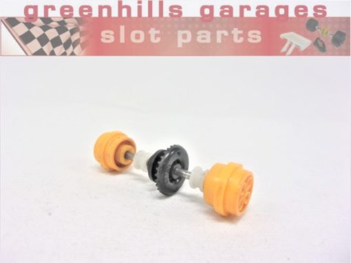 Greenhills Scalextric Ford Escort XR3i Rear Axle+Wheels Yellow-Used- P8158**