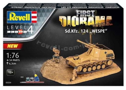 Greenhills Revell Military Tank Kit Sd.Kfz.124 Wespe 03334 1.76 Scale - NEW - RPC006