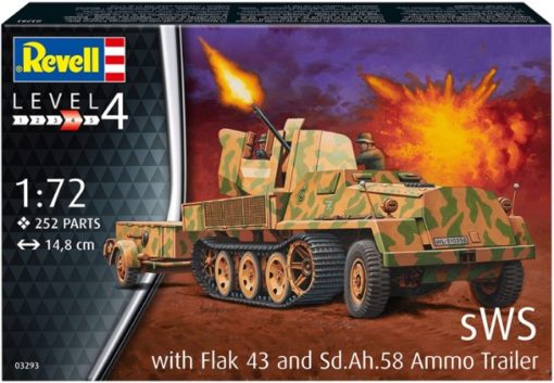 Greenhills Revell sWS with Flak43 & Sd.Ah58 Ammo Trailer 03293 1.72 Scale - NEW - RPC013