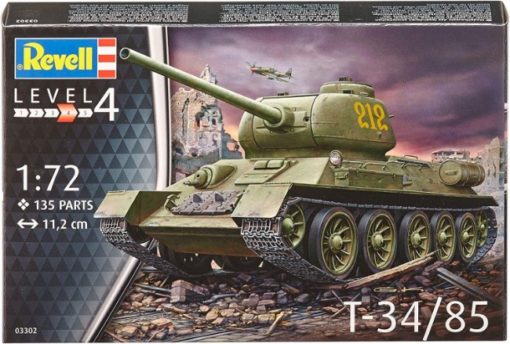 Greenhills Revell Military Tank Kit T-34 / 85 03302 1.72 Scale - NEW - RPC014