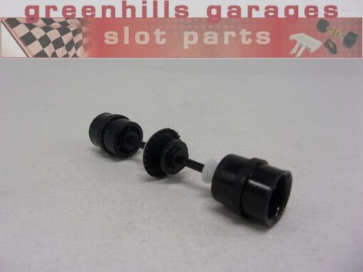 Greenhills Scalextric Ferrari 643 Rear Axle+Wheels Black -NEW- P8436** - Image 2