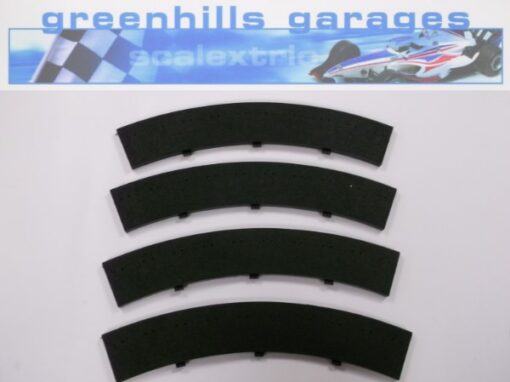 Greenhills Scalextric Curved Black Outer Barriers x 4 T41 - Used - MACC21