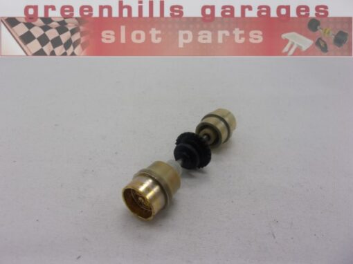 Greenhills Scalextric Porsche 911/935 Rear Axle+Wheels Gold- Used - P7785** - Image 2