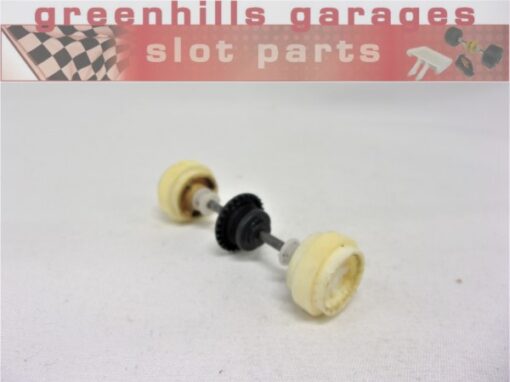 Greenhills Scalextric Ford Escort Cosworth Rear Axle+Wheels White- Used -P8411** - Image 2