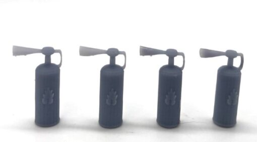 Greenhills Set of 4 x Grey Fire Extinguishers 1.32 Scale - NEW - GP71