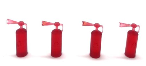 Greenhills Set of 4 x Red Fire Extinguishers 1.32 Scale - NEW - GP72