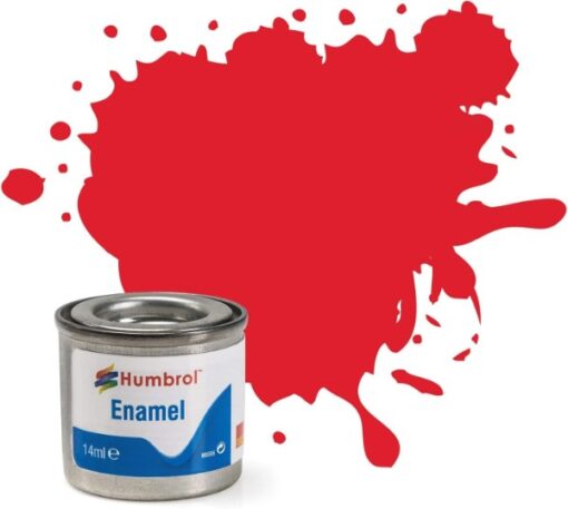 Greenhills Humbrol Bright Red Gloss Enamel Paint 14ml Tinlet AA0206 - C5445