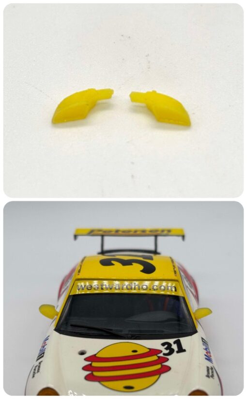 Greenhills Repro Yellow Wing Mirror Pair for Scalextric Porsche 911 GT3R - NEW - GP83