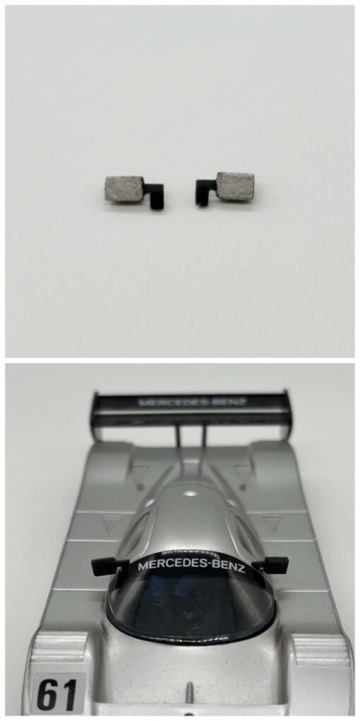 Greenhills Repro Black with Silver Wing Mirror Pair for Scalextric Sauber Mercedes - NEW - GP93