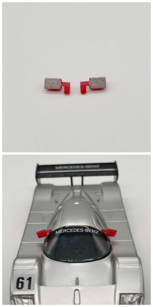 Greenhills Repro Red with Silver Wing Mirror Pair for Scalextric Sauber Mercedes - NEW - GP95