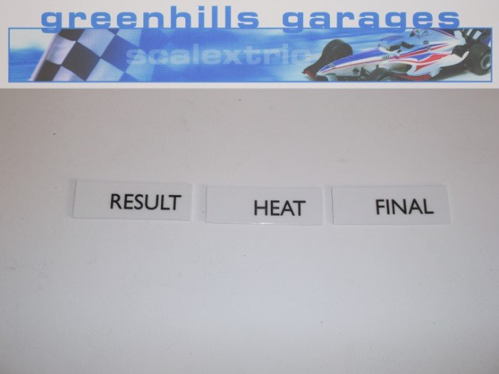 Greenhills Scalextric Inserts for Event Board A201 Result / Heat / Final - Br...